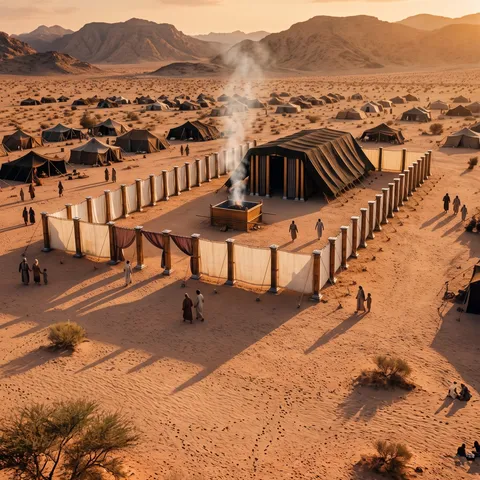 Tabernáculo no deserto: Planta, pátio e utensílios, página 28 do atlas