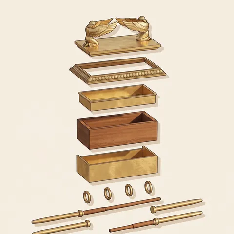 Objetos sagrados: Arca, mesa dos pães, candelabro, página 39 do atlas